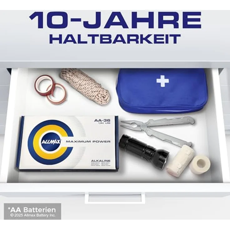 ALLMAX AA Mignon (LR6) Maximum Power Alkaline Batterien, 36 Stück – Ultra-langlebig, auslaufsicher, 10 Jahre Haltbarkeit, maximale Leistung (1,5 V) – Bild 5
