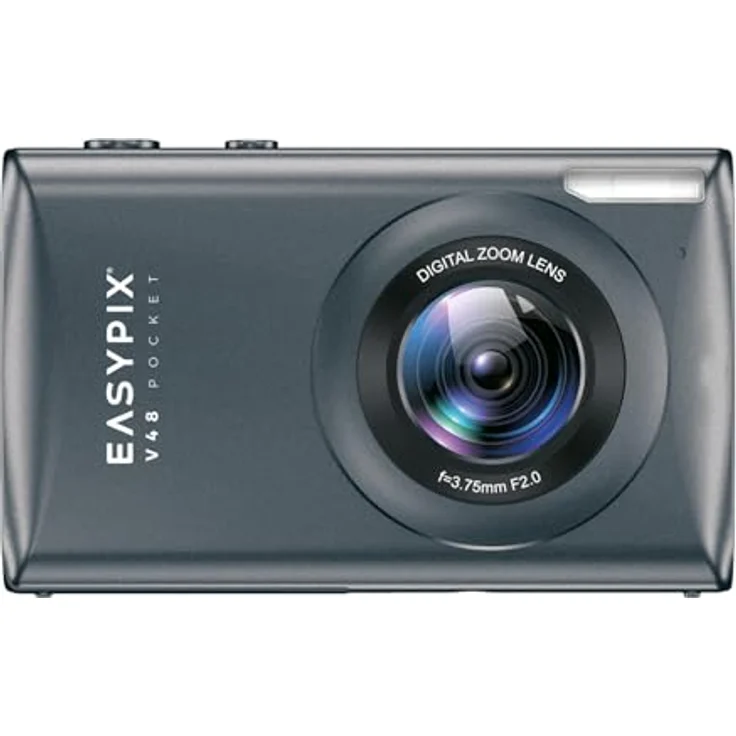 Easypix V48 Pocket Kompakte Digitalkamera, 64 MP Auflösung, 18x Digitaler Zoom, Anthrazit – Bild 2