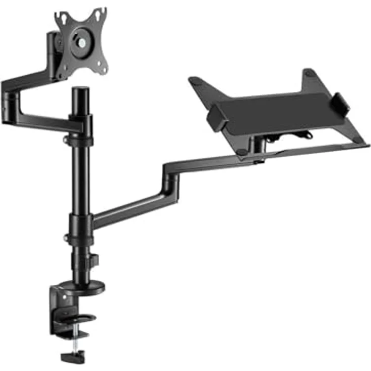 ICY BOX IB-MS622-T, Monitorständer für Monitore bis 32" & Notebooks bis 17,3", höhenverstellbar, VESA 75x75/100x100, mit Kabelmanagement und Silikonpads – Bild 1