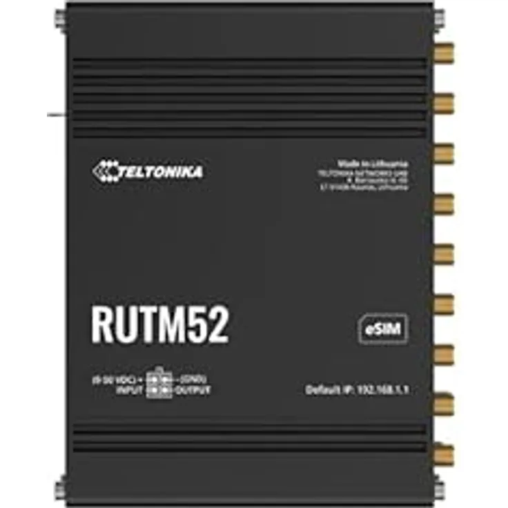 Teltonika RUTM52 Dual Active 5G Router mit 2 SIM und 2 eSIM, Schwarz