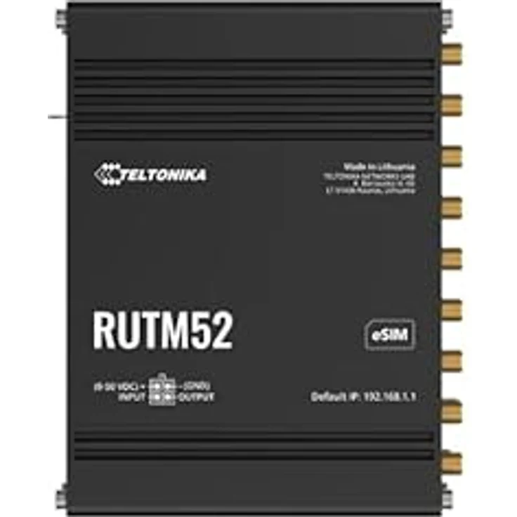 Teltonika RUTM52 Dual Active 5G Router mit 2 SIM und 2 eSIM, Schwarz – Bild 1