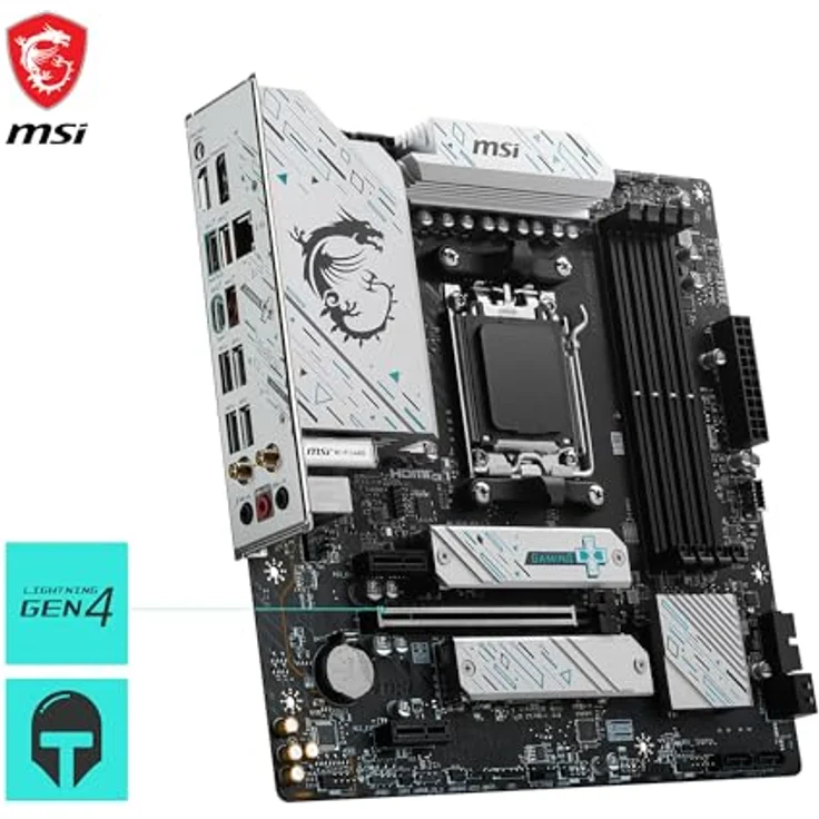 MSI B650M Gaming Plus WiFi Motherboard, mATX - Unterstützt AMD Ryzen 8000/7000 Prozessoren, AM5 - DDR5 Memory Boost 7800+ MHz/OC, PCIe 4.0 x16, M.2 Gen4, Wi-Fi 6E – Bild 5