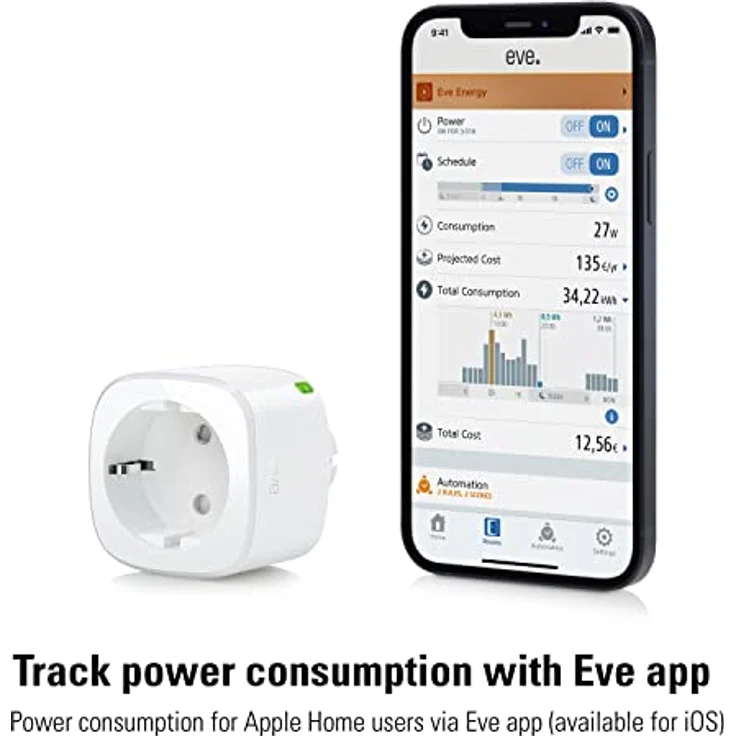 Eve Battery Smart Plug Set, 4 Stück, Matter-kompatibel, App- und Sprachsteuerung, keine Bridge nötig, weiß – Bild 7