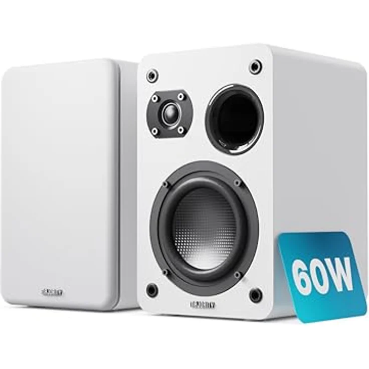 MAJORITY D70X Regallautsprecher, 2 x 30W Passive HiFi Lautsprecher mit Kohlefaser-Membranen, 6Ω Impedanz, 40HZ-20KHZ Frequenzgang, Weiß – Bild 1