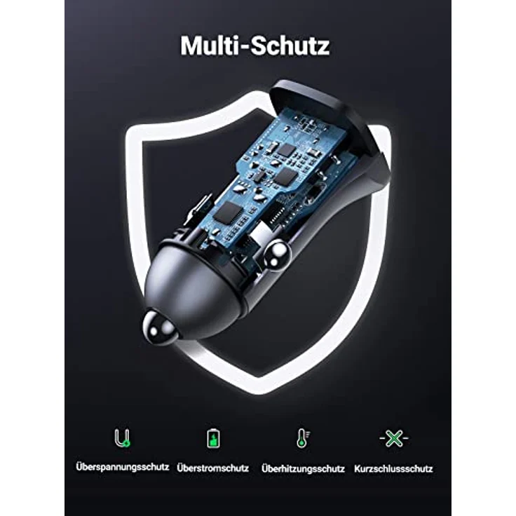 Ugreen USB-A / USB-C 30W Schnelles Autoladegerät mit PD PPS, graues Ladegerät für iPhone und Galaxy Smartphones – Bild 6