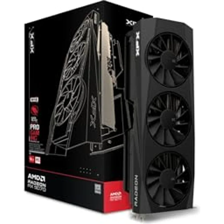 XFX RX 9070XT Swift Gaming 16GB GDDR6 Black, Grafikkarte mit Basisuhr bis zu 1440 MHz, Spieluhr bis zu 2210 MHz, Boost-Uhr bis zu 2700 MHz – Bild 1