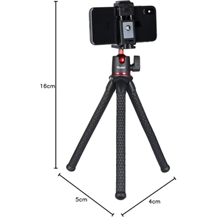 Rollei Monkey Pod 2, Flexibles Mini-Stativ mit Smartphone-Halterung, Kugelkopf unf 1-4'' Anschluss – Bild 8