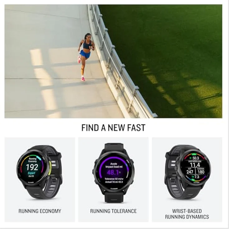Garmin® Forerunner® 970, Premium GPS-Lauf- und Triathlon-Smartwatch mit AMOLED-Display, integrierter LED-Taschenlampe, Carbongrau DLC Titan, schwarzem Gehäuse und schwarz-durchscheinendem Weißstein-Band – Bild 4