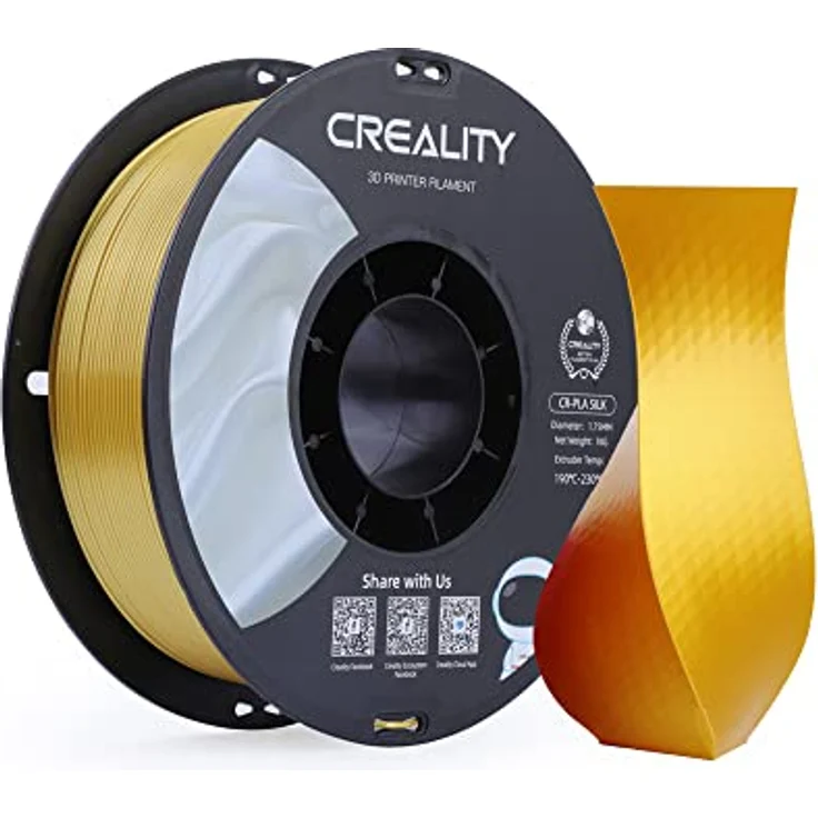 Creality CR-Silk PLA Filament, 1.75 mm, 1000 g, Gold, metallischer Glanz, umweltfreundlich, hohe Zugfestigkeit bis 35 MPa – Bild 5