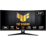 ASUS TUF Gaming VG34VQ3B - 34 Zoll UWQHD Curved Monitor - 180 Hz, 1ms MPRT, FreeSync, ELMB, DisplayHDR 400 - VA Panel, 21:9, 3440x1440, DisplayPort, HDMI, USB, ergonomisch, Speaker, Schwarz