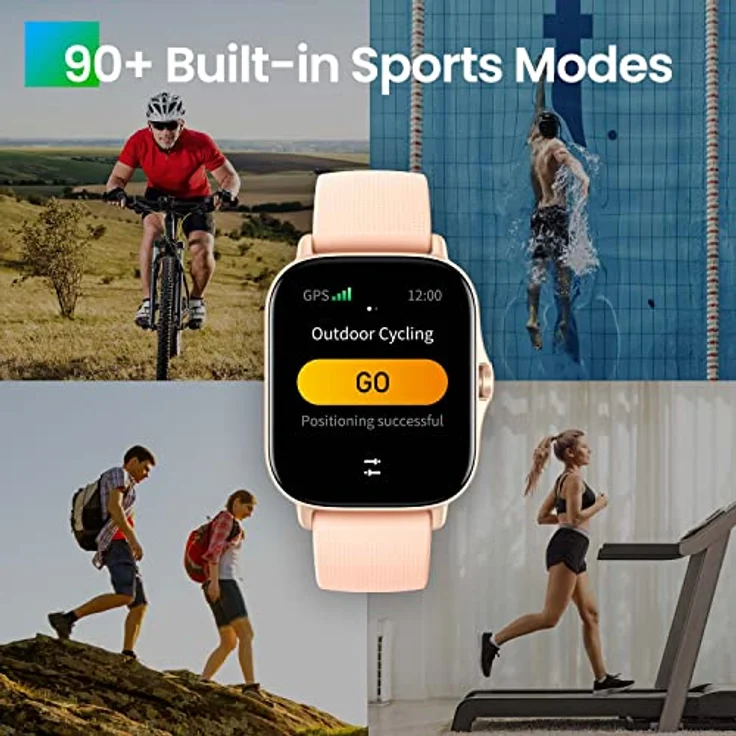Amazfit [Version 2022] GTS 2 Smartwatch mit AMOLED Always-on Display, Bluetooth-Anrufe, 3 GB Musikspeicher, Sportuhr mit 90 Sportmodi, Herzfrequenz- und SpO2-Überwachung, Alexa, GPS, Schwarz – Bild 5