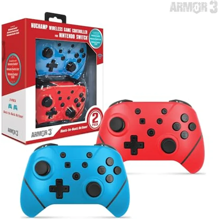 Hyperkin Armor3 NuChamp Wireless Controller Doppelpack, 2in1-blue/red mit Motion Controls und anpassbaren Pro Paddle Tasten