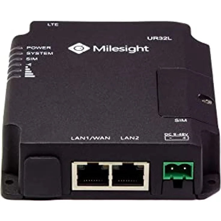 Milesight 4G Industrial Router UR32 Lite PoE, mit WCDMA und weltweiter 4G LTE Unterstützung, schwarz – Bild 3