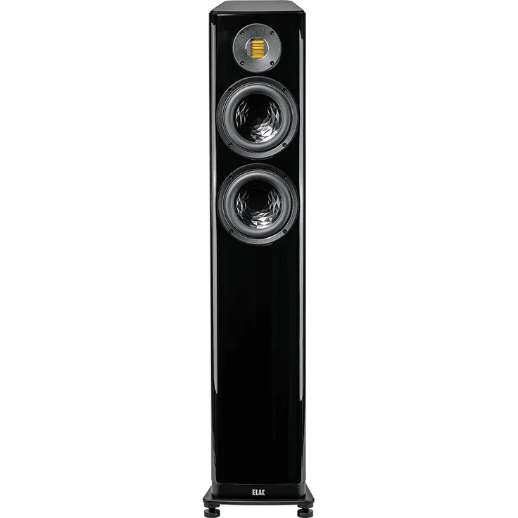 ELAC Vela FS 407.2, Standlautsprecher in Schwarz Hochglanz, 2 1/2-Wege, Bassreflex, JET 6 Hochtöner, 88 dB Sensitivität