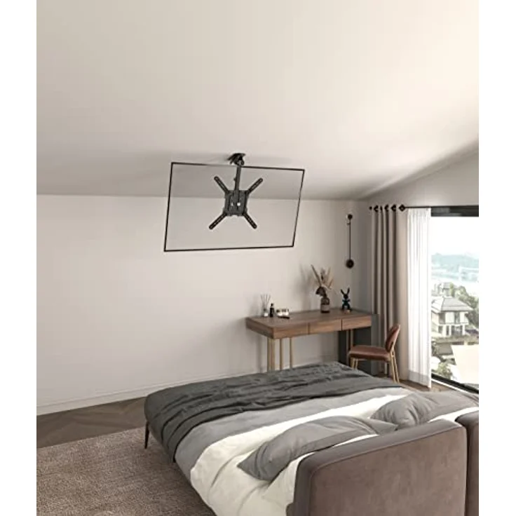 HALTERUNGSPROFI Premium TV Deckenhalterung, neigbar bis zu 105°, höhenverstellbar, max. 20kg Traglast, VESA 400x400, 55 Zoll, silberfarben – Bild 2