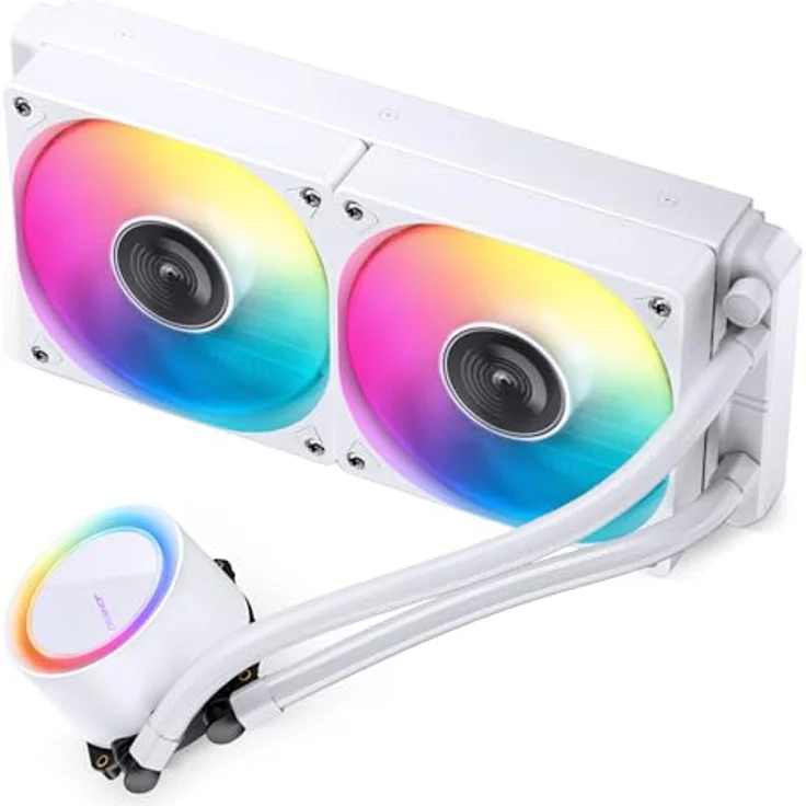 Jonsbo TG-240W, All-in-One-Wasserkühlung in Weiß mit 240-mm-Radiator und RGB-Beleuchtung, kompatibel mit AMD und Intel – Bild 4