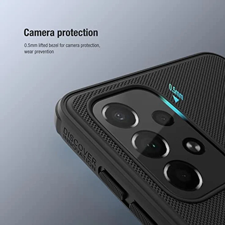 Nillkin Super Frosted Shield Pro, Robuste Handyhülle für Samsung Galaxy A73, Schwarz, Schutz vor Sturzschäden, TPU-Rahmen und PC-Rückseite, Stoßabsorbierende Ecken – Bild 3