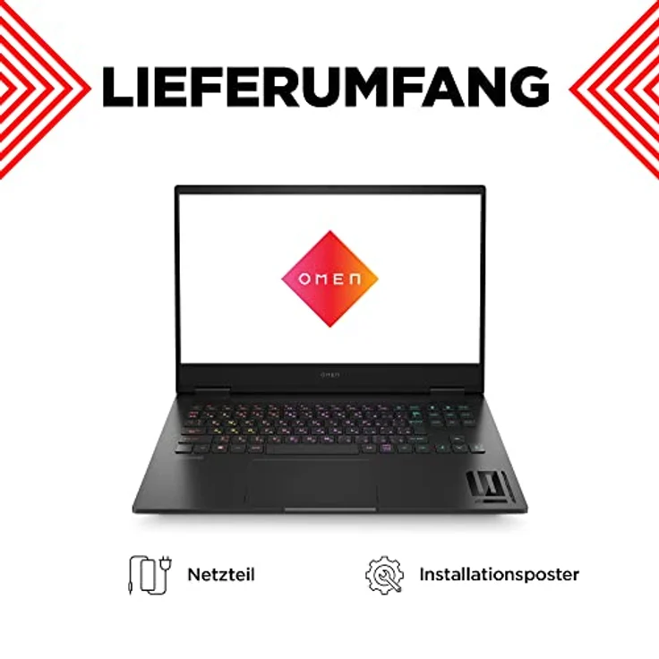 OMEN Gaming Laptop, 16,1" FHD 165Hz Display, AMD Ryzen 7 7840HS, 16GB DDR5 RAM, 1TB SSD, NVIDIA GeForce RTX 4070, Win11, QWERTZ, Schwarz – Bild 4