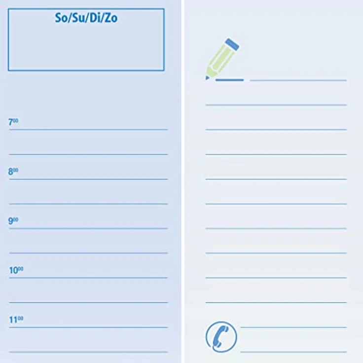 SIGEL HO350 Papier-Schreibtischunterlage, ca. DIN A2 - extra groß, mit 3-Jahres-Kalender, Tages- und Wochenplan mit Stundeneinteilung, 30 Blatt – Bild 3