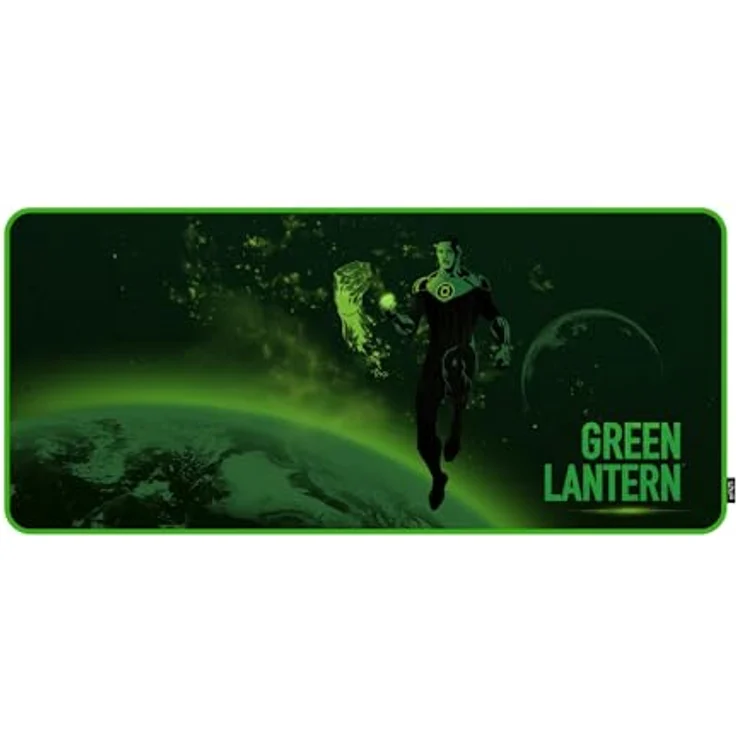 Lexip XXL-Mauspad Green Lantern, Neopren, 90 x 40 cm, mikro-texturierte Oberfläche, rutschfeste Unterseite – Bild 1