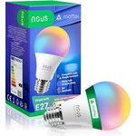 NOUS P3 Smarte WIFI Glühbirne RGB E27, Kompatibel mit Matter, Alexa, Home Assistant & Apple HomeKit, LED Lampe Farbwechsel, 2.4 GHz WiFi