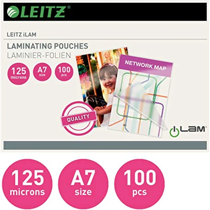 LEITZ 33805 iLAM A7 Heißlaminierfolie, 125 mic, transparent – Bild 2