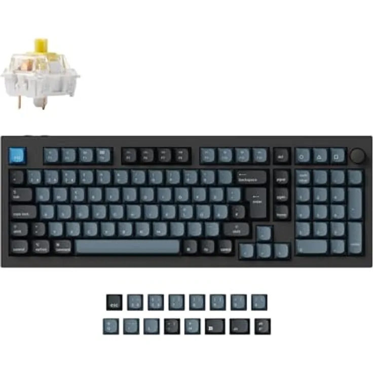Keychron Q5 Pro kabellose mechanische QMK/VIA-Tastatur, 96% deutsches DE-ISO-Layout, programmierbarer Knopf, Vollaluminium-Doppeldichtungsdesign, Hot-Swap-fähiger K Pro-Bananenschalter