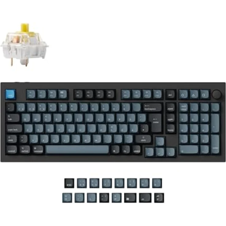 Keychron Q5 Pro kabellose mechanische QMK/VIA-Tastatur, 96% deutsches DE-ISO-Layout, programmierbarer Knopf, Vollaluminium-Doppeldichtungsdesign, Hot-Swap-fähiger K Pro-Bananenschalter