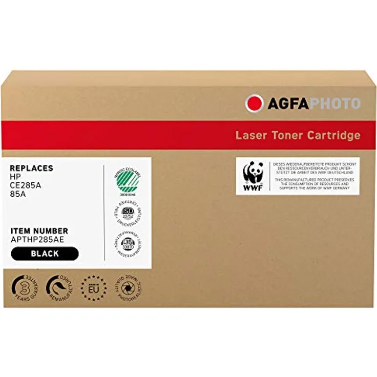 AgfaPhoto APTHP285AE Tinte für HP LJP1002, schwarz, 1600 Seiten, wiederaufbereitet, unterstützt WWF Deutschland