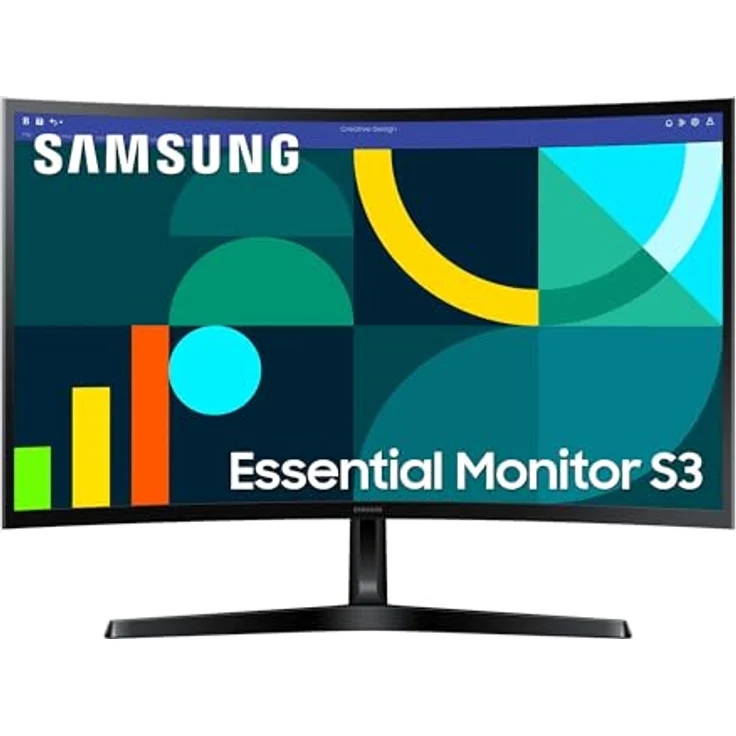 Samsung S36GD Essential Curved Monitor 27 Zoll, PC-Bildschirm mit VA-Panel, Full HD-Auflösung, 4 ms Reaktionszeit, Bildwiederholrate 100 Hz, Flicker Free, Schwarz – Bild 1