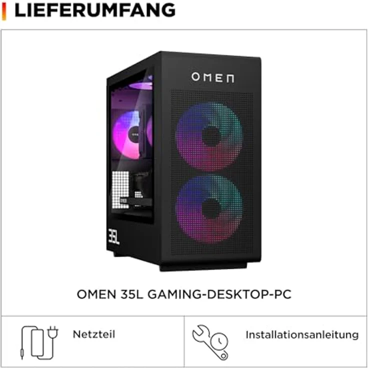 HP OMEN GT16-1470ng, 35L Gaming Desktop mit Ryzen™ 7 9800X3D, 32GB RAM, 1TB SSD, RTX 5070, Schwarz, Win11 – Bild 6