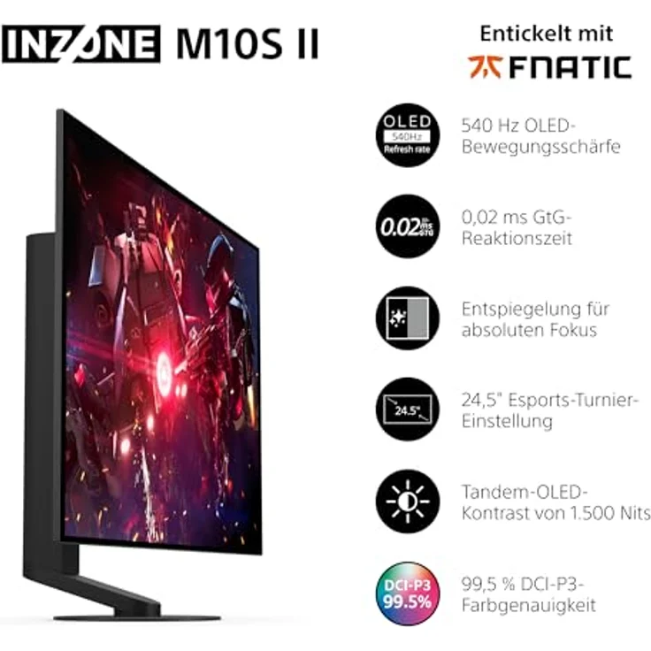 SONY INZONE M10S II, OLED 27 Zoll QHD Gaming Monitor mit 0,02 ms Reaktionszeit und 540 Hz Bildwiederholrate – Bild 2