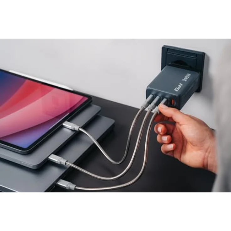 Verbatim GNC-240 GaN Charger 4 Port 240W USB A/C (EU/UK/US), Schwarz - Schnellladefunktion, Sicherheitsfunktionen, vielseitige Schnittstellen – Bild 4