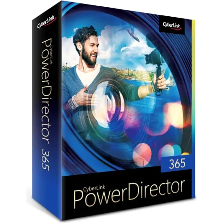 CyberLink PowerDirector 365 - 12 Monate / Professionelles Videobearbeitungsprogramm für PC mit Greenscreen und tausenden Effekten / Fotoshow / Filmproduktion / Screen Recorder / Windows [Box]