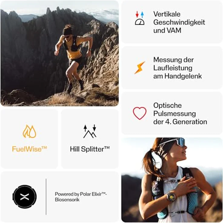 Polar Grit X2 Pro H10 Bundle, Sportuhr + Smartwatch, 48.60 mm, Edelstahl, S, L, Militärqualität, Dual-Frequenz-GPS, AMOLED-Touchscreen – Bild 5