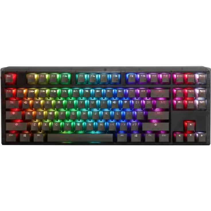 Ducky One 3 TKL Aura Clear Black Hotswap RGB Double Shot PBT Mechanische Tastatur Cherry MX Silber