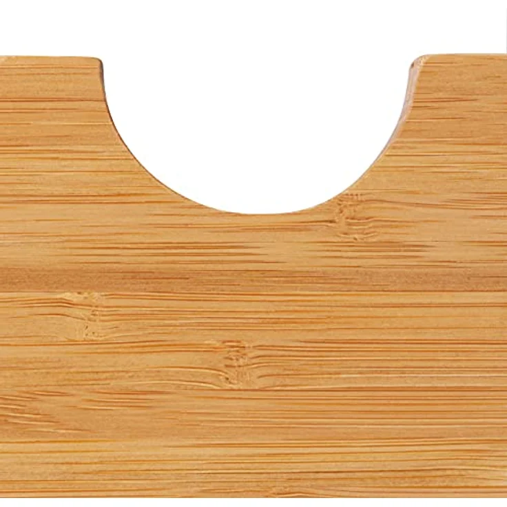 Monitorständer, aus Bambus, Bildschirmerhöhung mit 2 Schubladen & Ablagen, Schreibtisch, HBT 12x56x27cm, natur – Bild 9