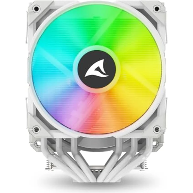 Sharkoon A60 RGB White, CPU Kühler mit 12 cm Lüfter, 159 mm, RGB-Beleuchtung, hoher Luftstrom – Bild 5