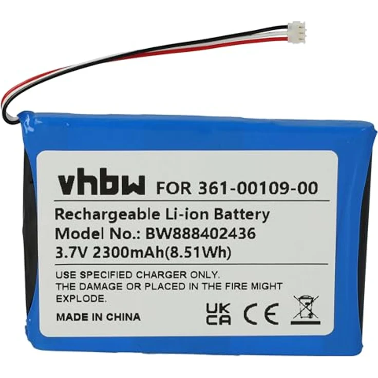 vhbw Akku Ersatz für Garmin 361-00109-05, Hochleistungs-Lithium-Ion Akku, 2300 mAh, 3,7 Volt, wiederaufladbar – Bild 1