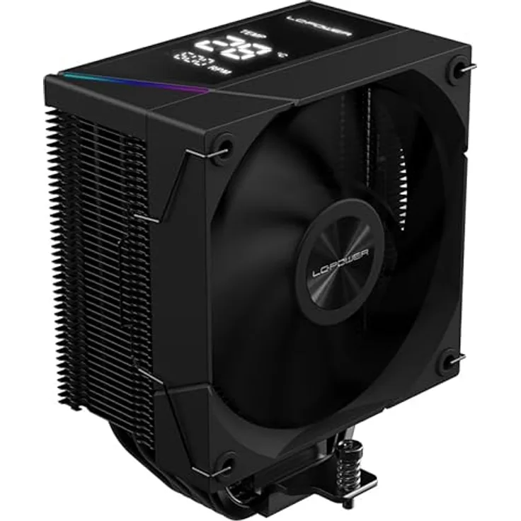 LC-Power LC-CC-120-DB6, Aktiver CPU-Kühler mit integrierter Temperaturanzeige, 125 mm, Schwarz