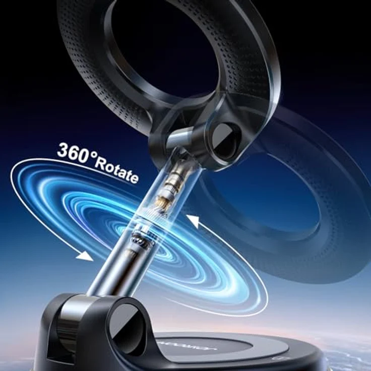 Joyroom JR-ZS501, Magnetischer Auto-Handyhalter mit Vakuumsaugnapf, Schwarz, geeignet für 4,7-7,0 Zoll Smartphones, faltbar und drehbar – Bild 6