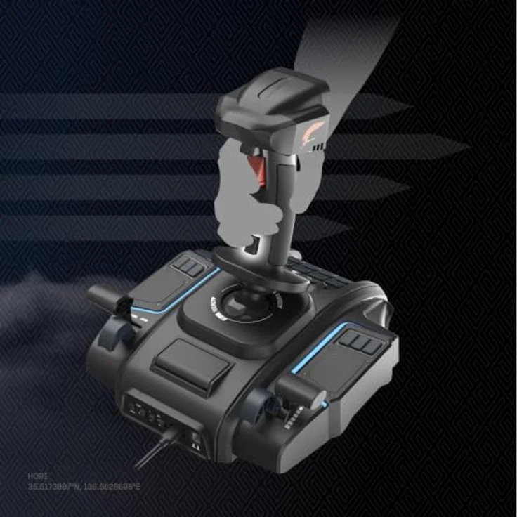 HORI Ace Combat 8: Wings of Theve, kabelgebundener Flugsimulator-Controller mit Hall-Effekt-Sensoren, zwei Gas- und Bremshebeln, dedizierter High G Mode-Taste, schwarz, für Sony PlayStation 5 – Bild 5