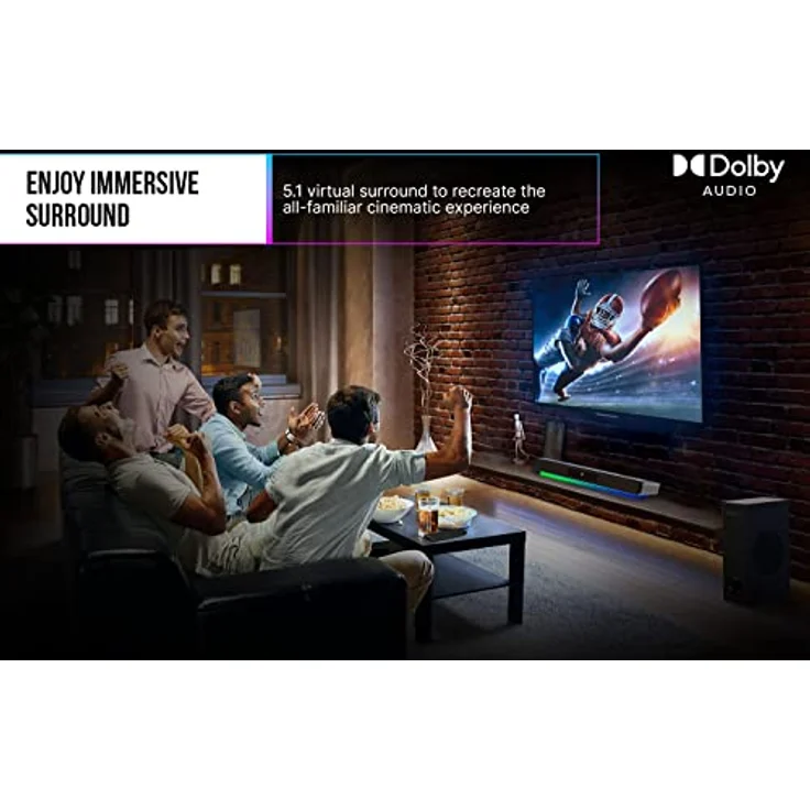 CREATIVE Sound Blaster Katana V2X 5.1-Mehrkanal-Gaming-Soundbar mit kompaktem Subwoofer, 180 W Spitzenleistung, dreifach verstärktem 5-Treiber-Design, Super X-Fi-Technologie und RGB-Beleuchtung   – Bild 4