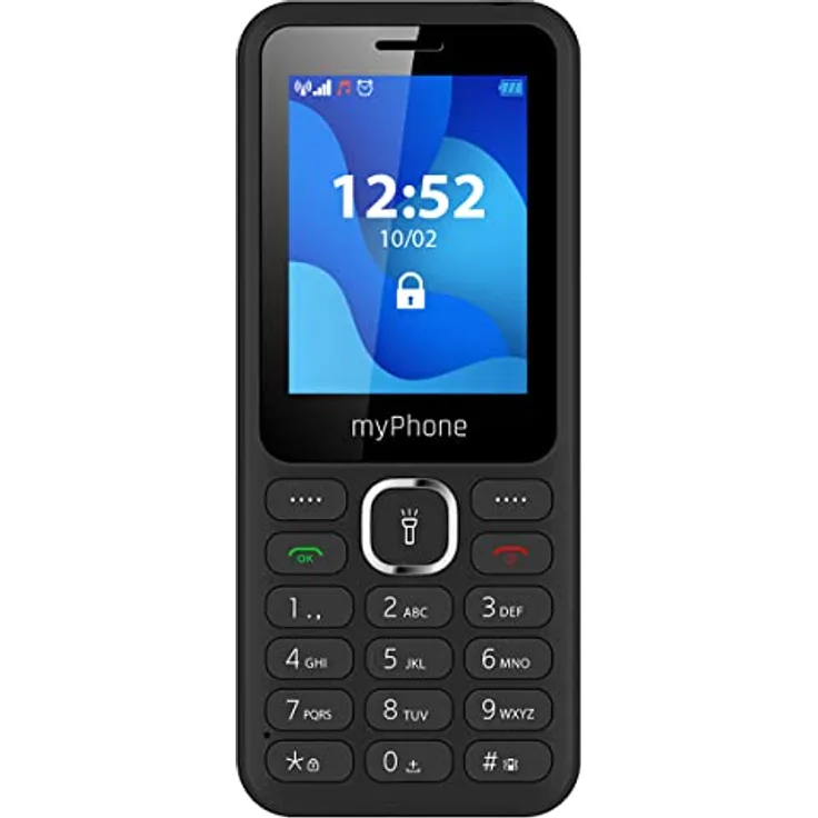 MP myPhone 6320 Tastenhandy ohne Vertrag 2,4” Seniorenhandy mit Taschenlampe, Dual SIM, Kamera, FM Radio, MP3, Lange Akku 1000mAh, Bluetooth, SD, Mobiltelefon, Rentner Handy, Großtastenhandy - Schwarz