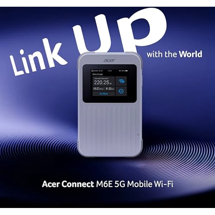 Acer 5G Hotspot Connect M6E, mobiler WLAN-Router mit 20 GB, 8000 mAh Akku, bis zu 28 Stunden Laufzeit, Display, Weiss – Bild 8