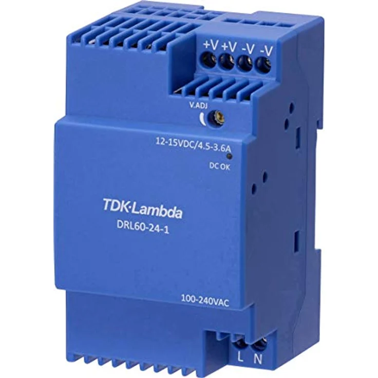 TDK-Lambda DRL60-12-1, Netzteil DIN 12V 4.5A 54W, Temperaturbereich -40 bis 85 °C, ErP konform – Bild 1
