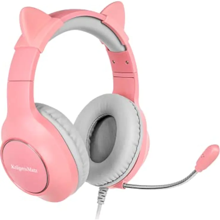 Krüger&Matz Gamer Kids Over-Ear Gaming-Kopfhörer mit Mikrofon, KM0658, pink