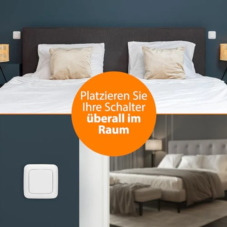 Smartwares 3 x fernbedienbare Funk-Wandschalter inkl. Empfänger, Drahtloser Lichtschalter – Bild 5