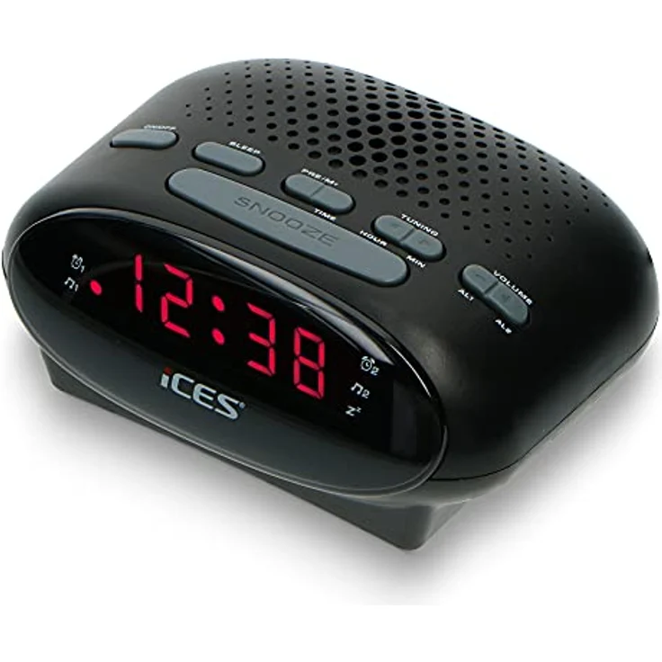iS ICR-210 Uhrenradio (2X Weckzeiten, Schlummerfunktion, Sleeptimer) schwarz – Bild 2