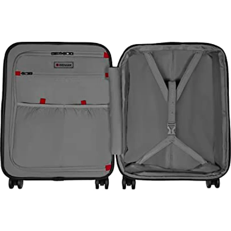 WENGER Syntry Handgepäck Trolley mit Laptop- und Tablet-Fach, Notebook bis 14 Zoll, Tablet bis 10 Zoll, 36 (44) l, Hartschale, Damen Herren, Business-Reisen Urlaub, Schwarz/Graumeliert, 610163 – Bild 5